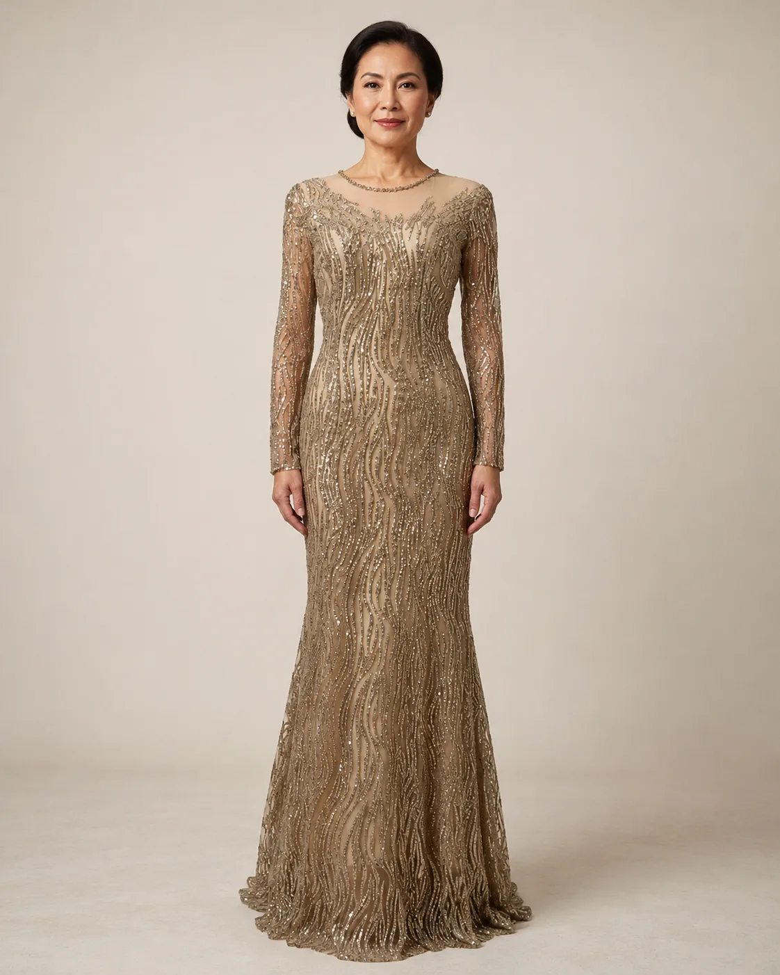 Kebaya Nasional Gold untuk Bride/Mom