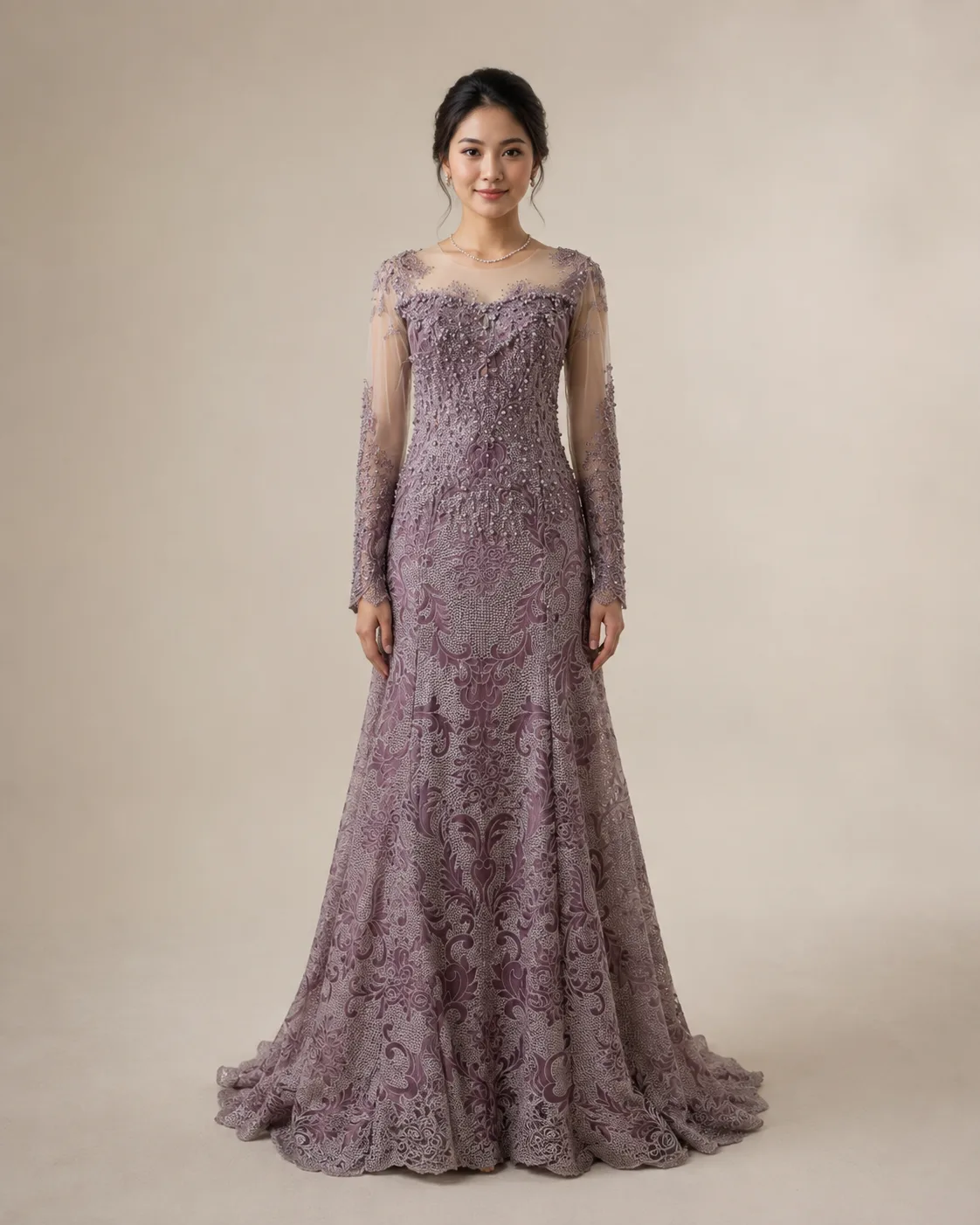 Kebaya Nasional Ungu untuk Bride/Mom