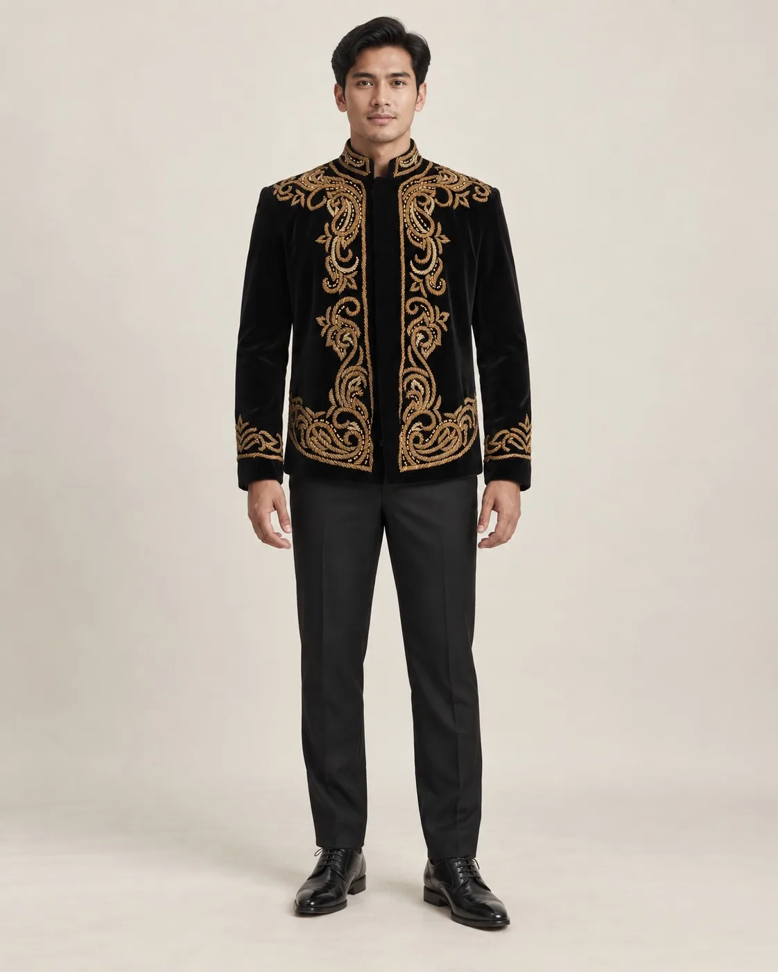 Beskap Jawa Black - Gold untuk Groom