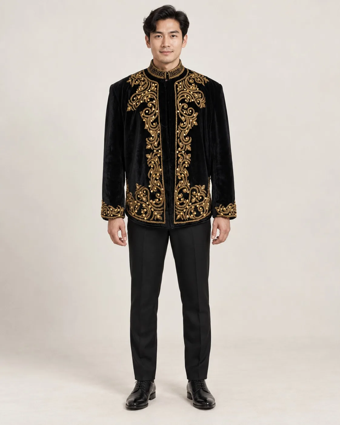 Beskap Jawa Black - Gold untuk Groom