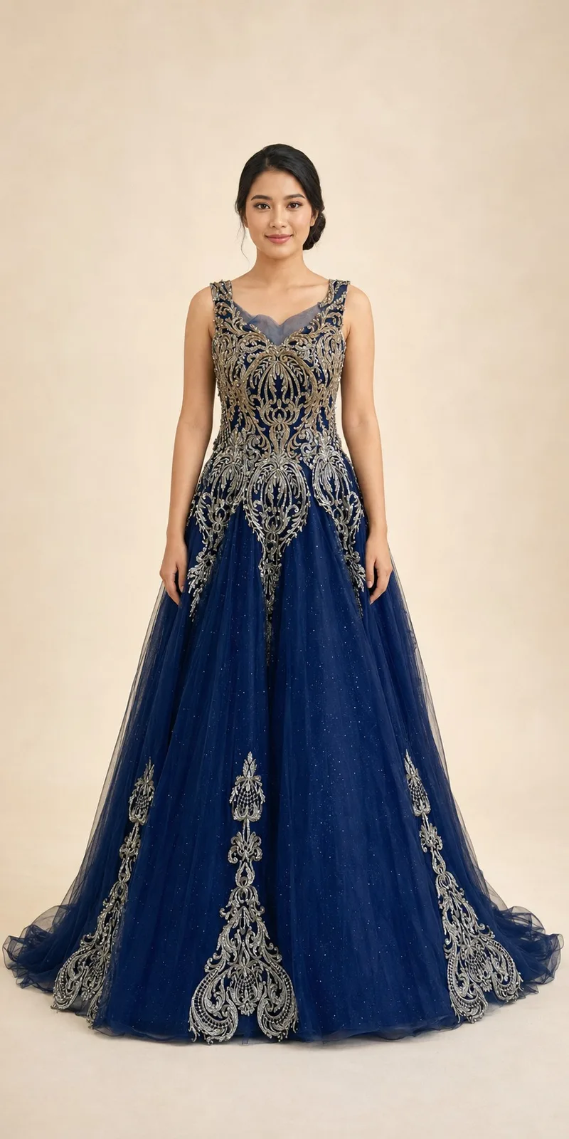 Gaun Navy untuk Bride