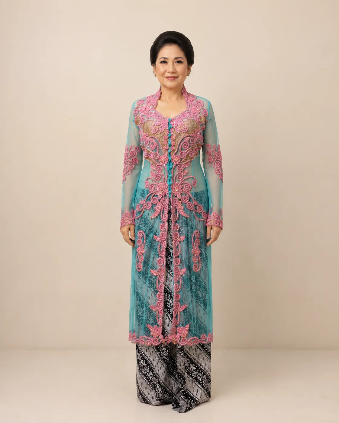 Kebaya Blue - Pink untuk Mom