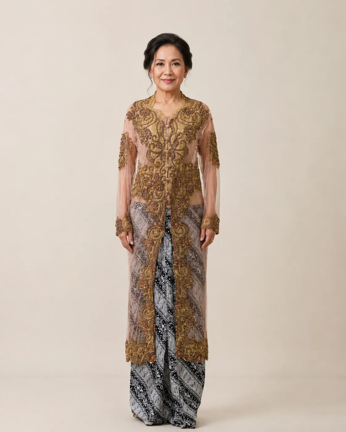 Kebaya Brown -Gold untuk Mom