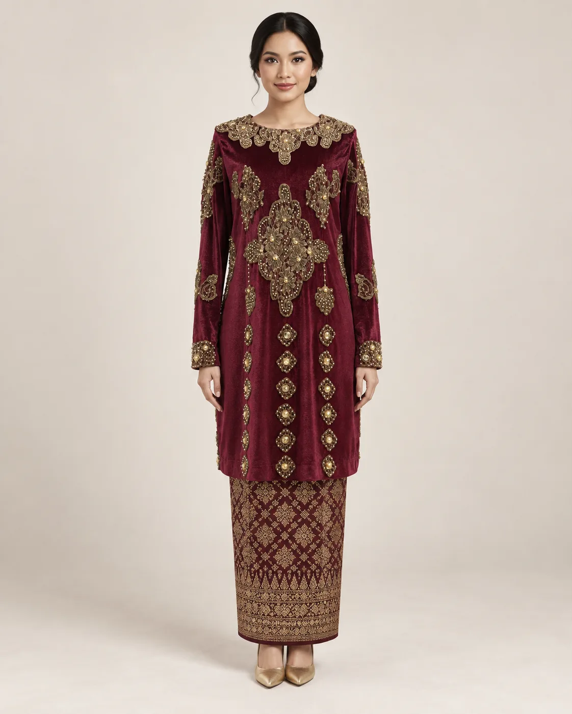 Kebaya Adat Merah untuk Bride