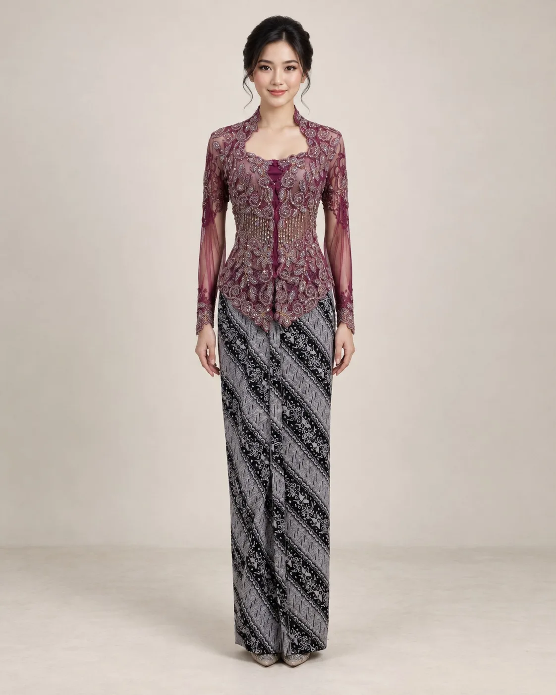 Kebaya Nasional Ungu untuk Bride/Mom