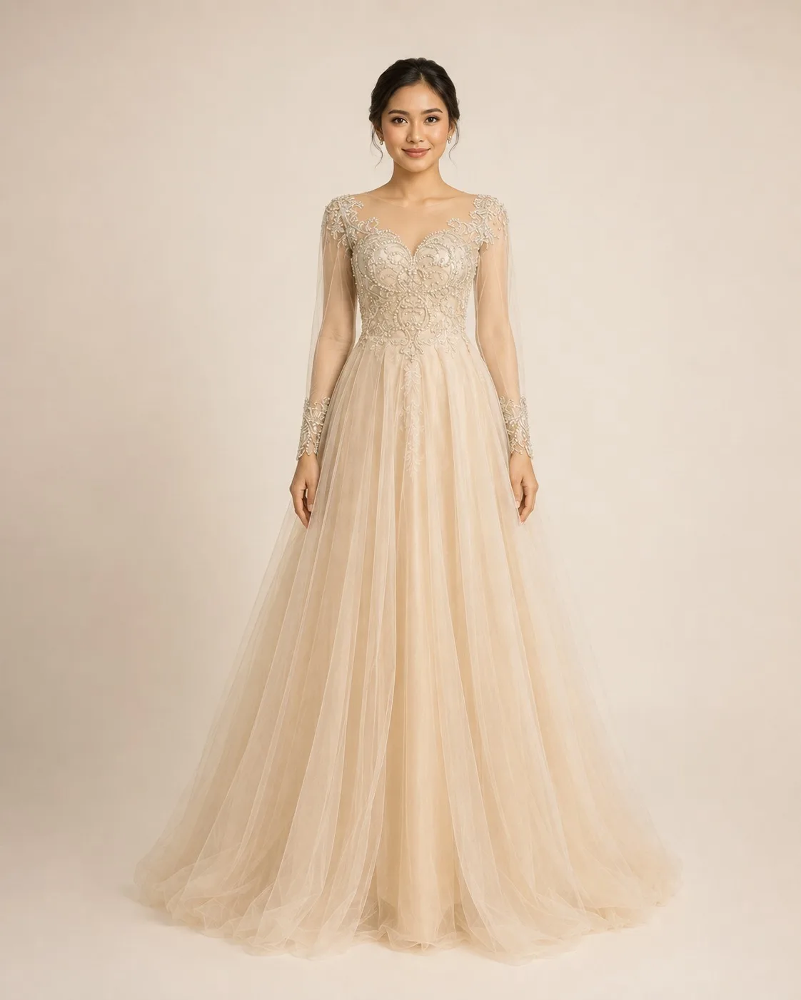 Gaun Cream untuk Bride