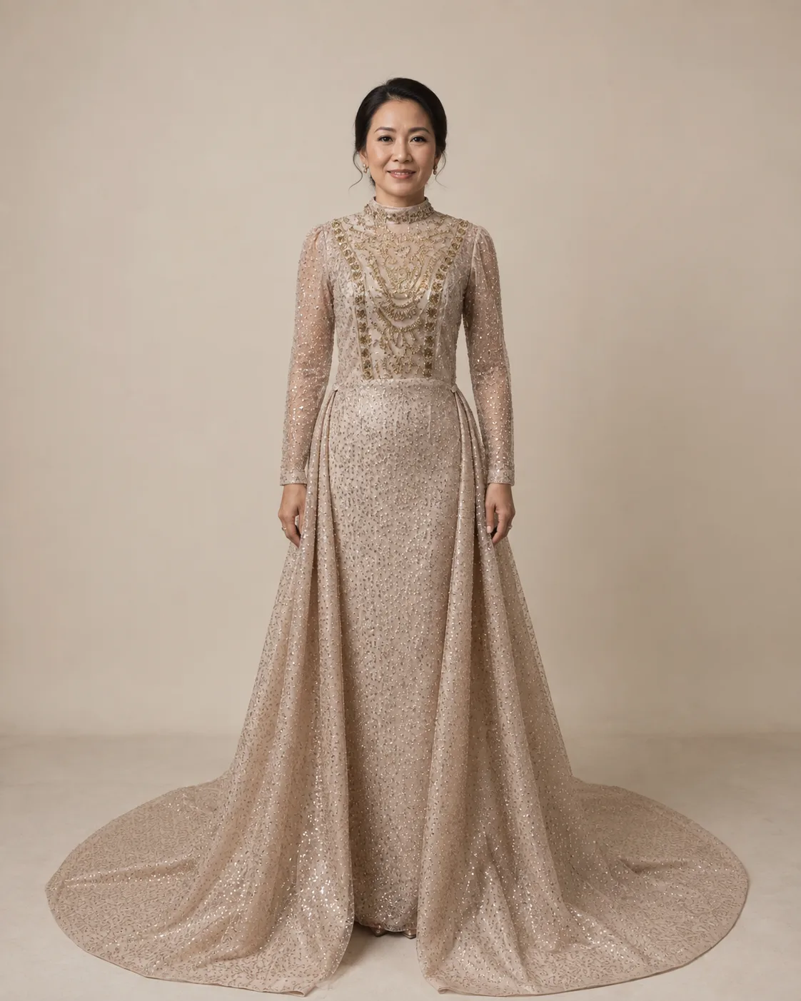 Kebaya Nasional Cream untuk Bride/Mom