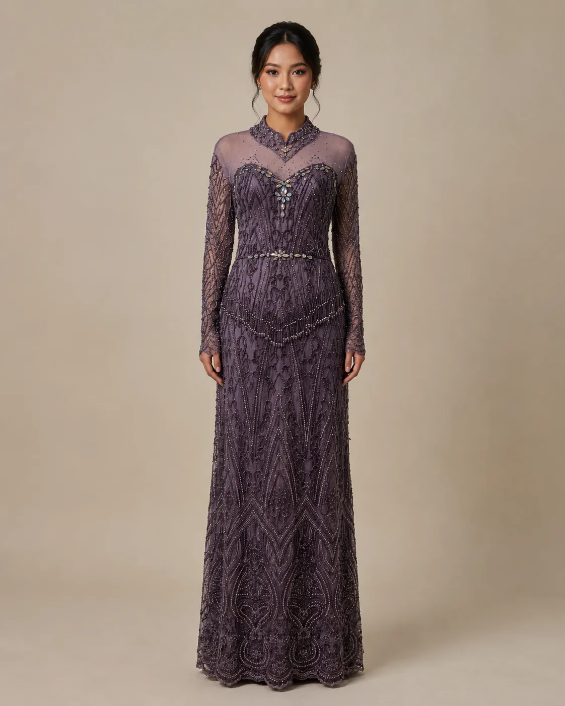 Kebaya Nasional Ungu untuk Bride/Mom