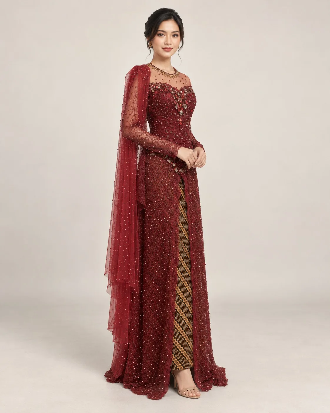 Kebaya Maroon untuk Bride