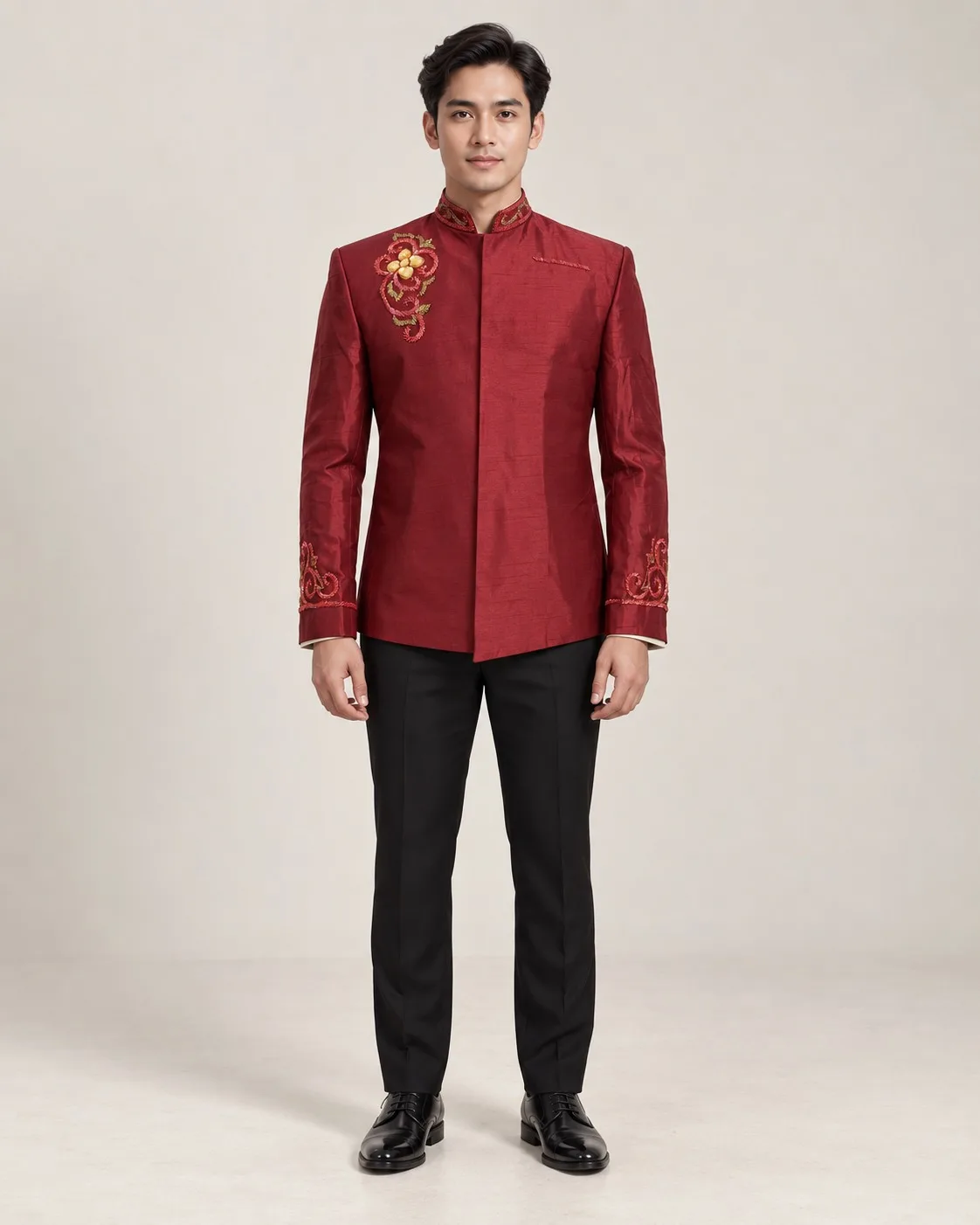 Beskap Jawa Maroon untuk Groom