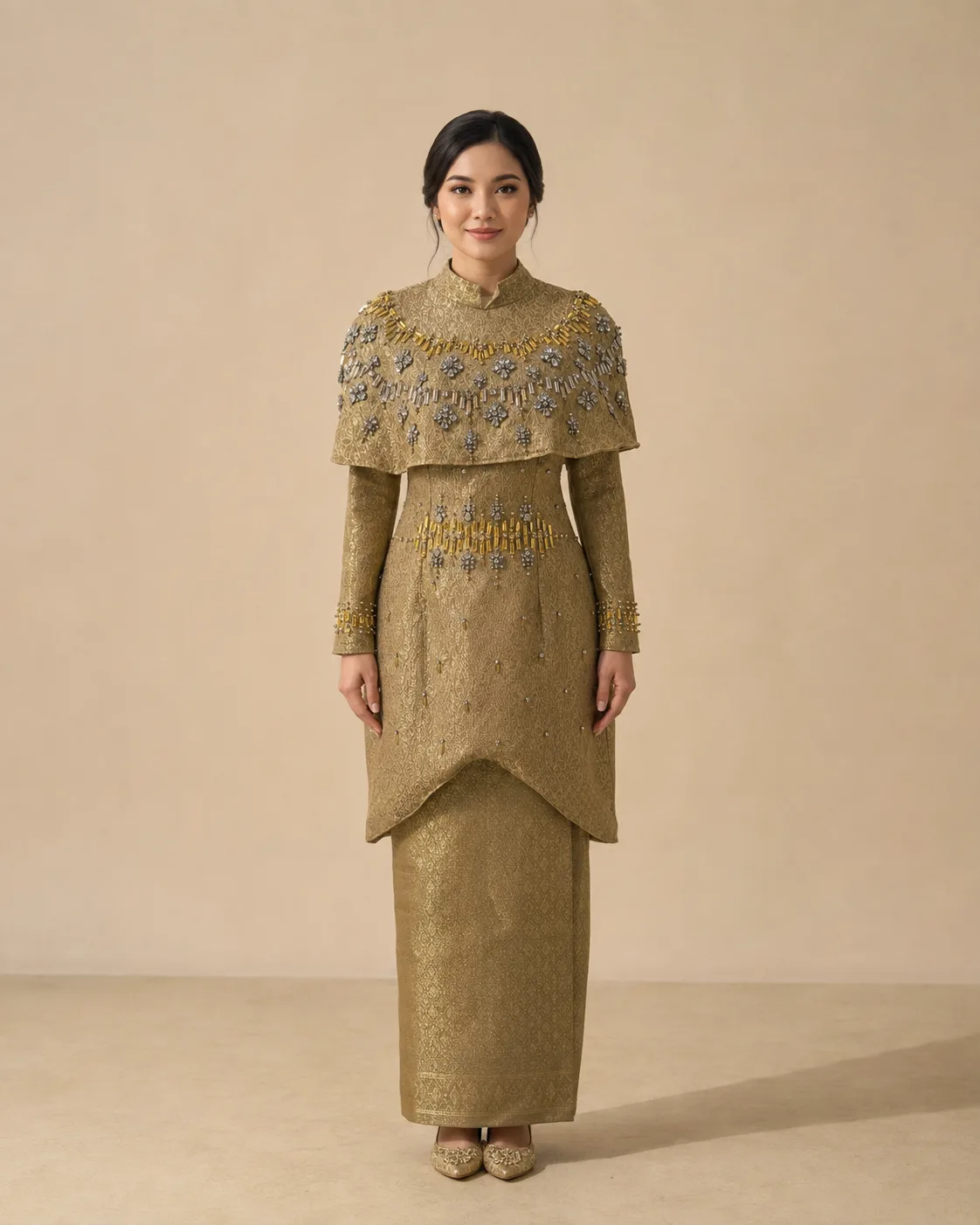 Kebaya Adat Gold untuk Bride