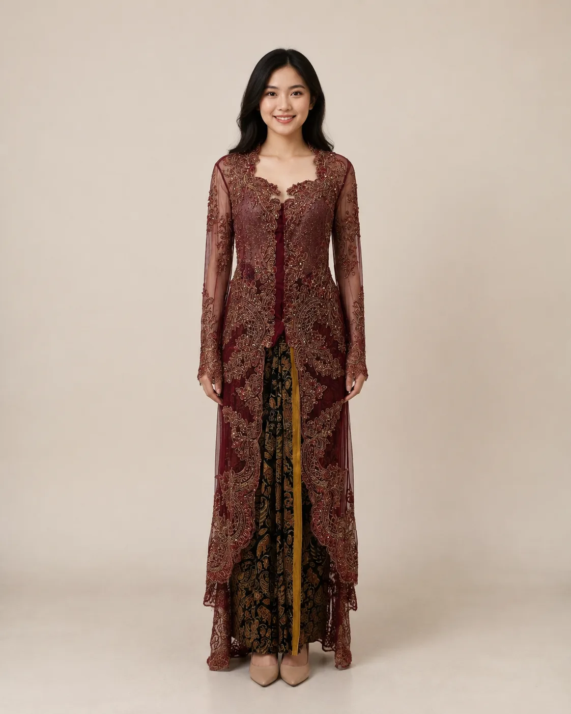 Kebaya Nasional Red untuk Bride/Mom