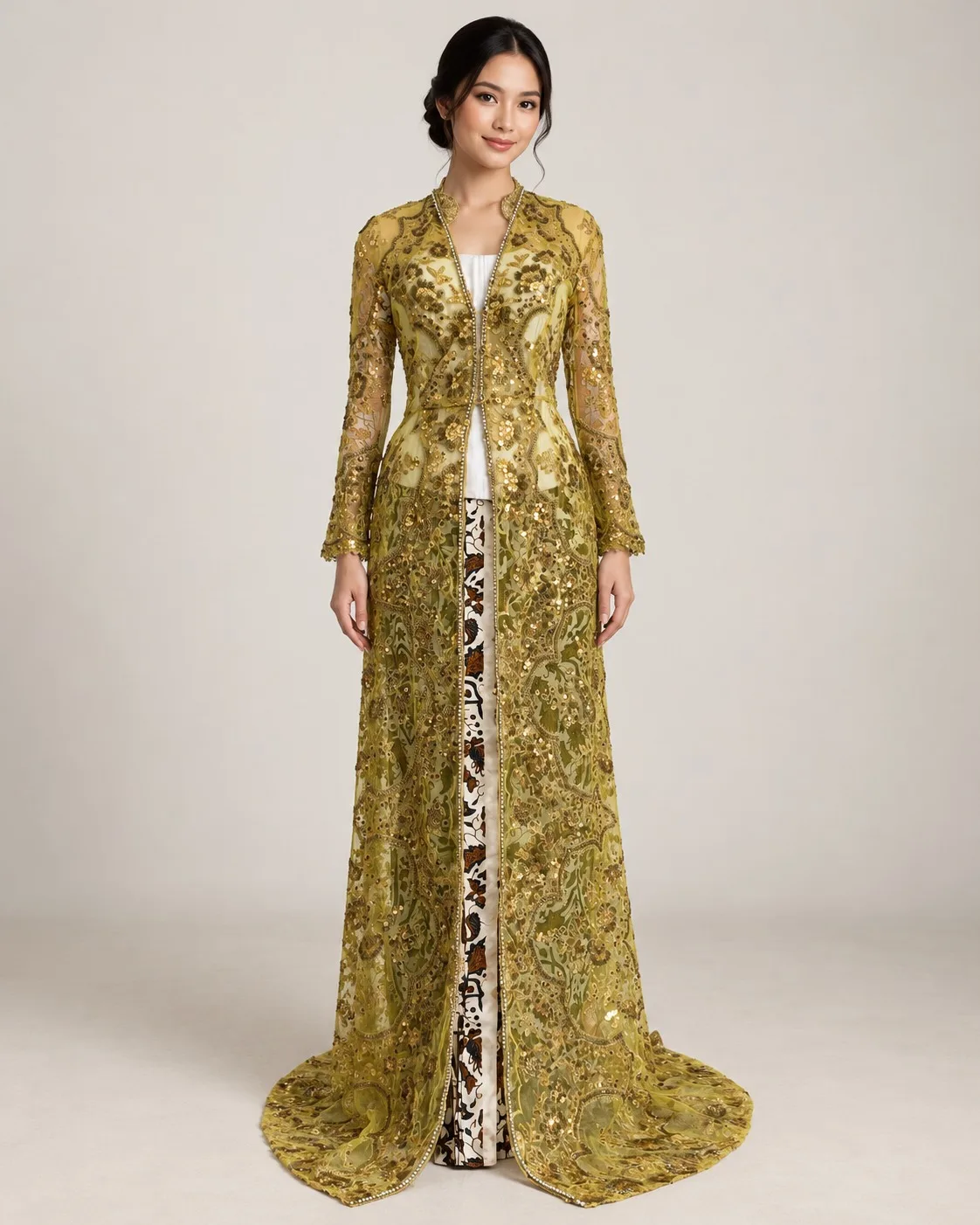 Kebaya Nasional Gold untuk Bride/Mom