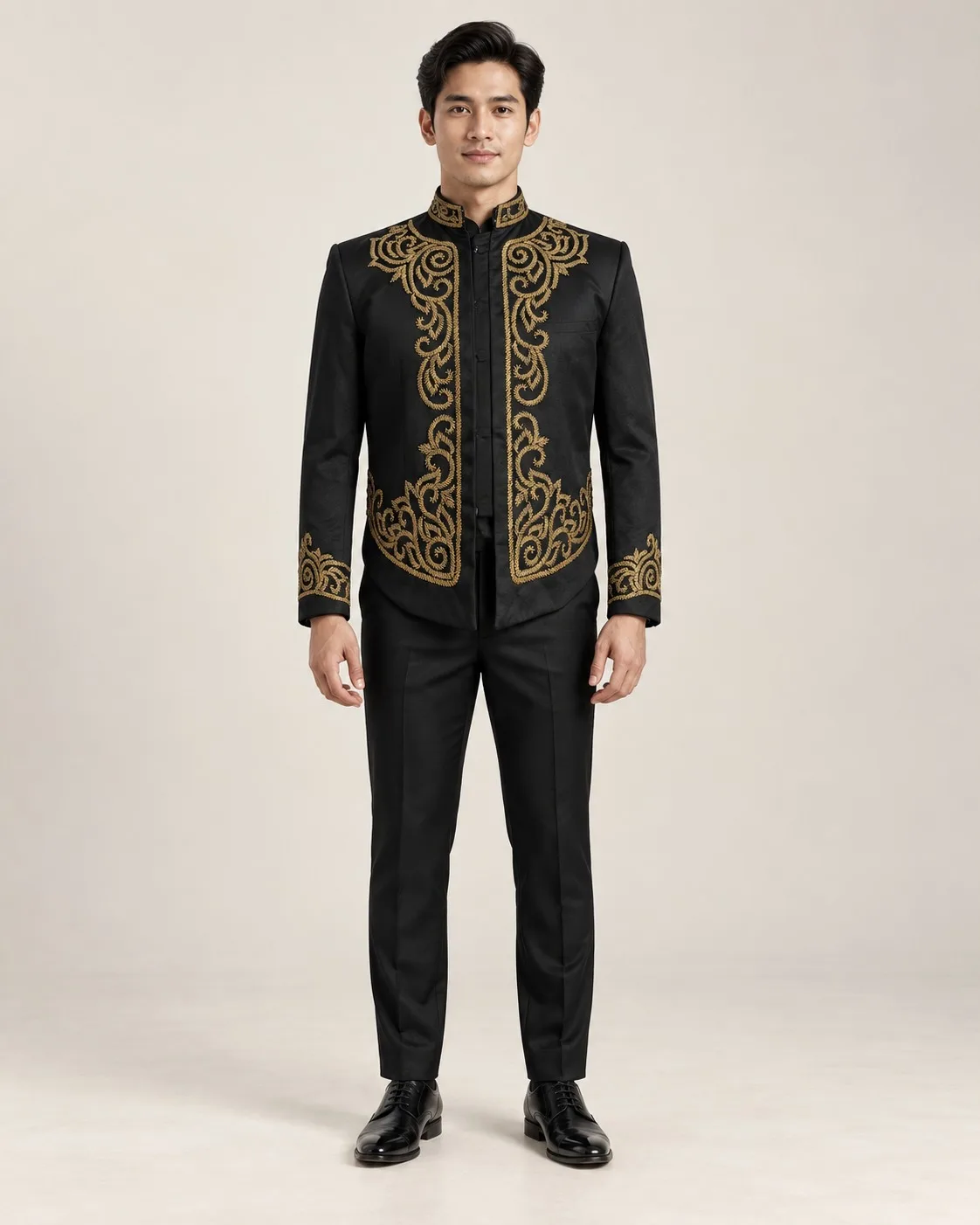 Beskap Jawa Black - Gold untuk Groom