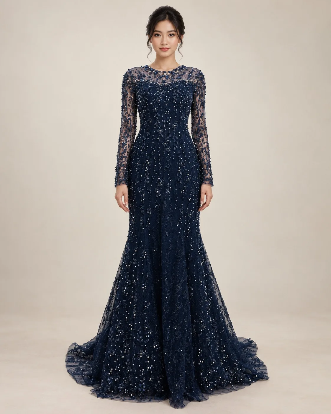 Kebaya Nasional Navy untuk Bride/Mom