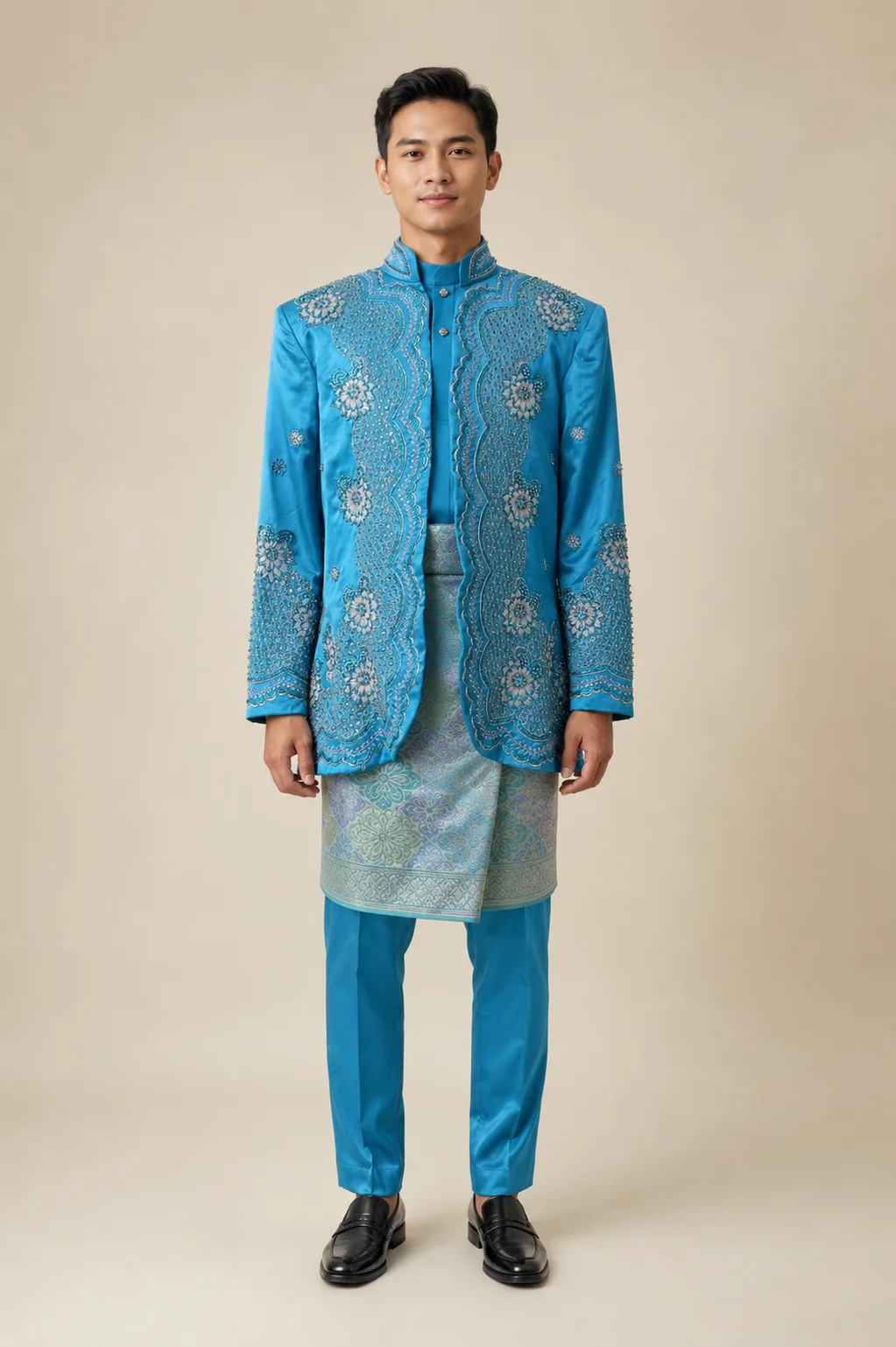 Kebaya Adat Biru untuk Groom