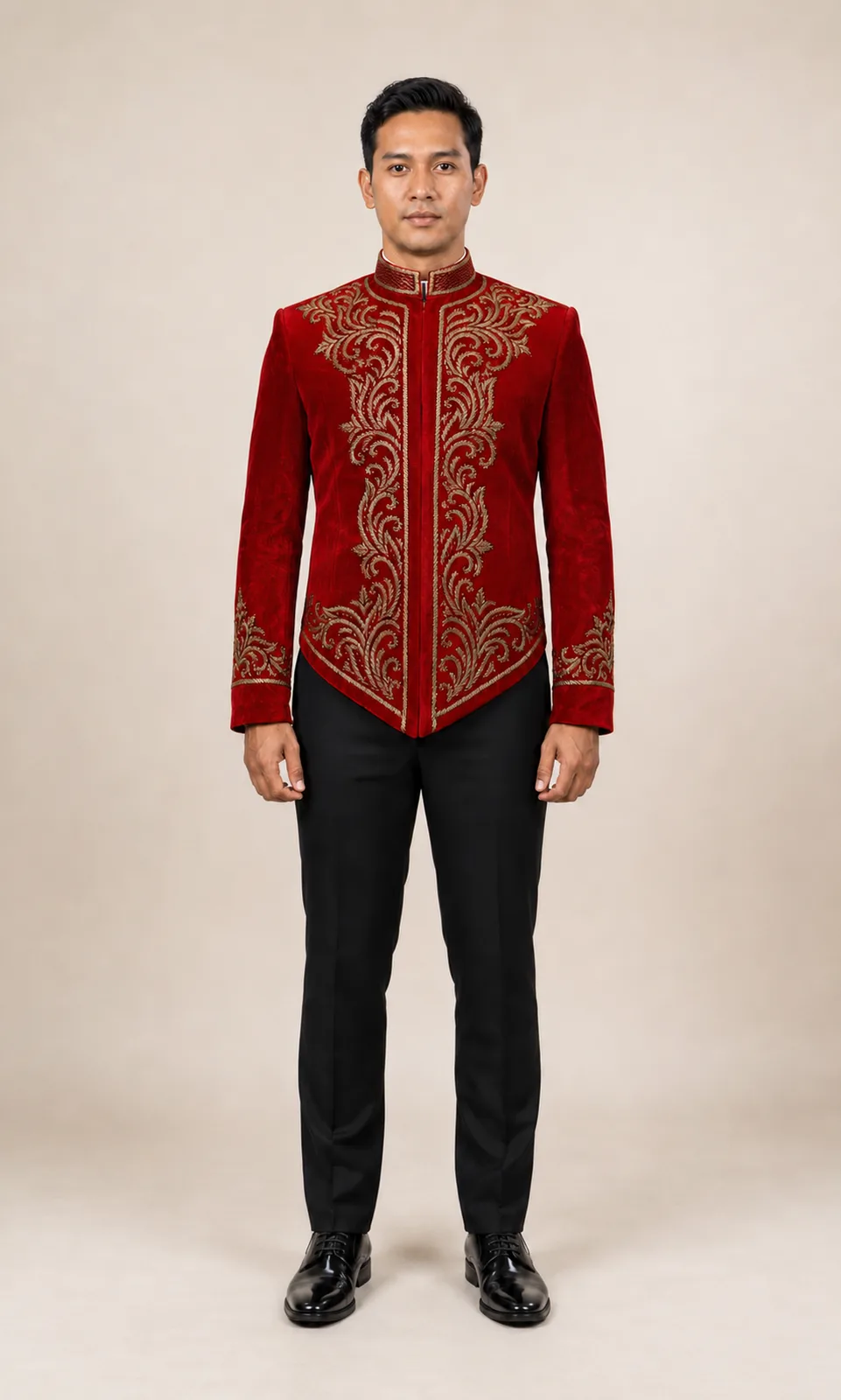 Beskap Jawa Pengantin Merah untuk Groom