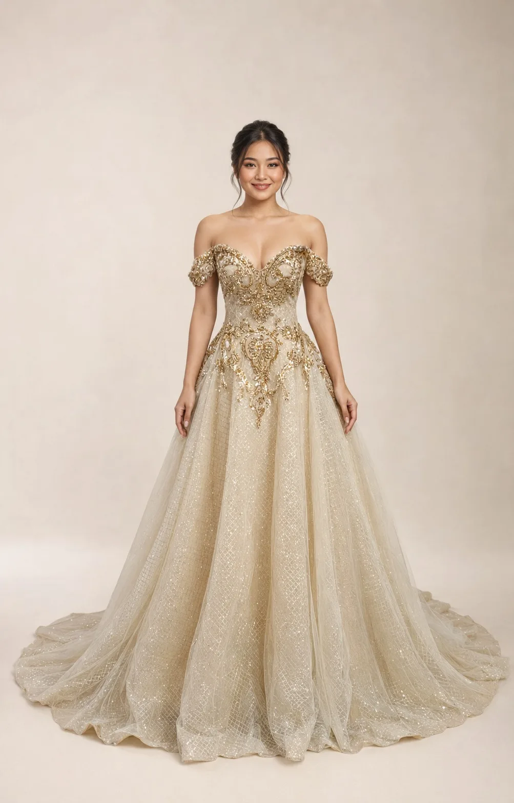 Gaun Gold untuk Bride
