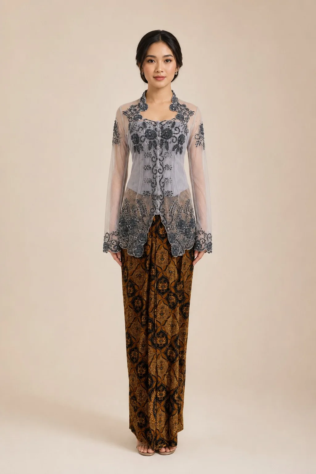 Kebaya Putih - Navy untuk Bridesmaid/Family