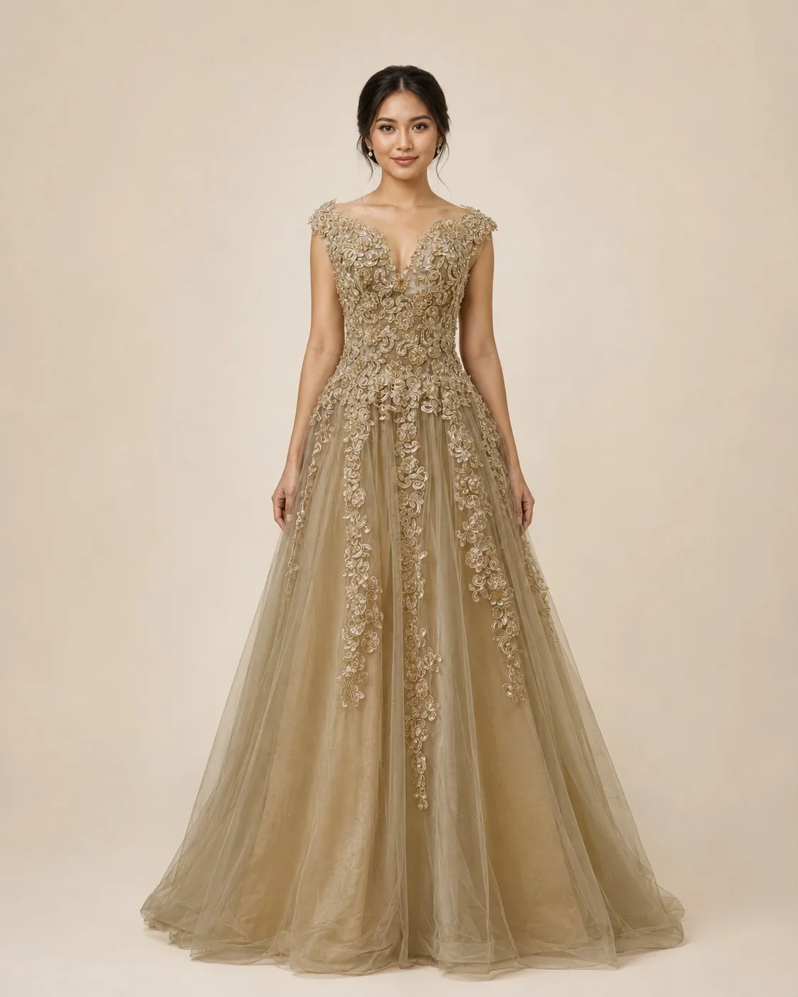 Gaun Gold untuk Bride
