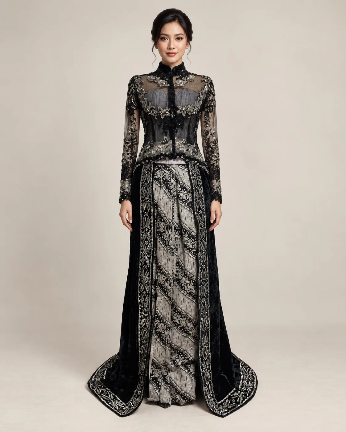 Kebaya Black - Silver untuk Bride