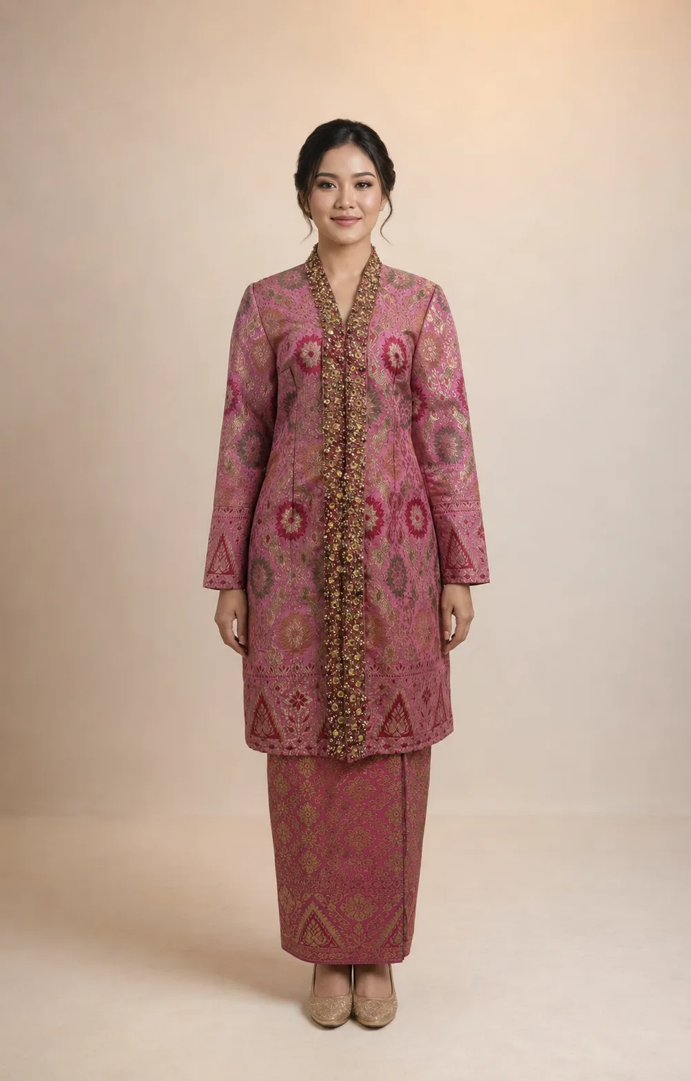 Kebaya Adat Pink untuk Bride