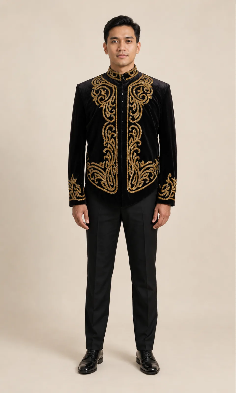 Beskap Jawa Pengantin Hitam untuk Groom