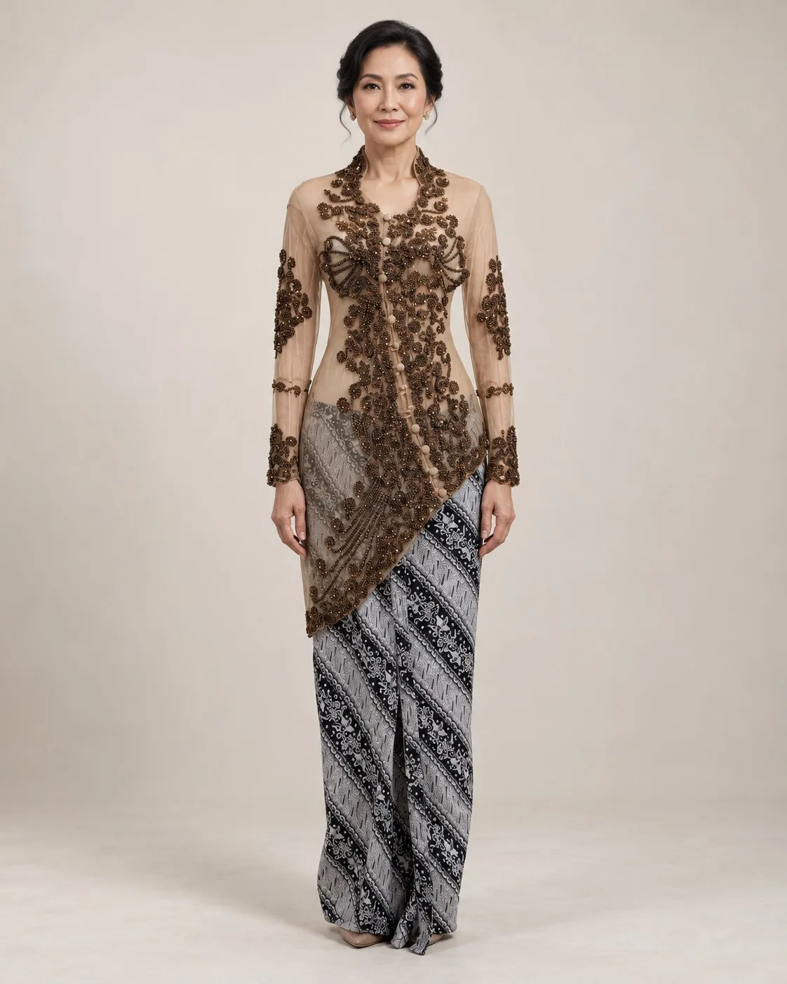 Kebaya Nasional Coklat untuk Bride/Mom