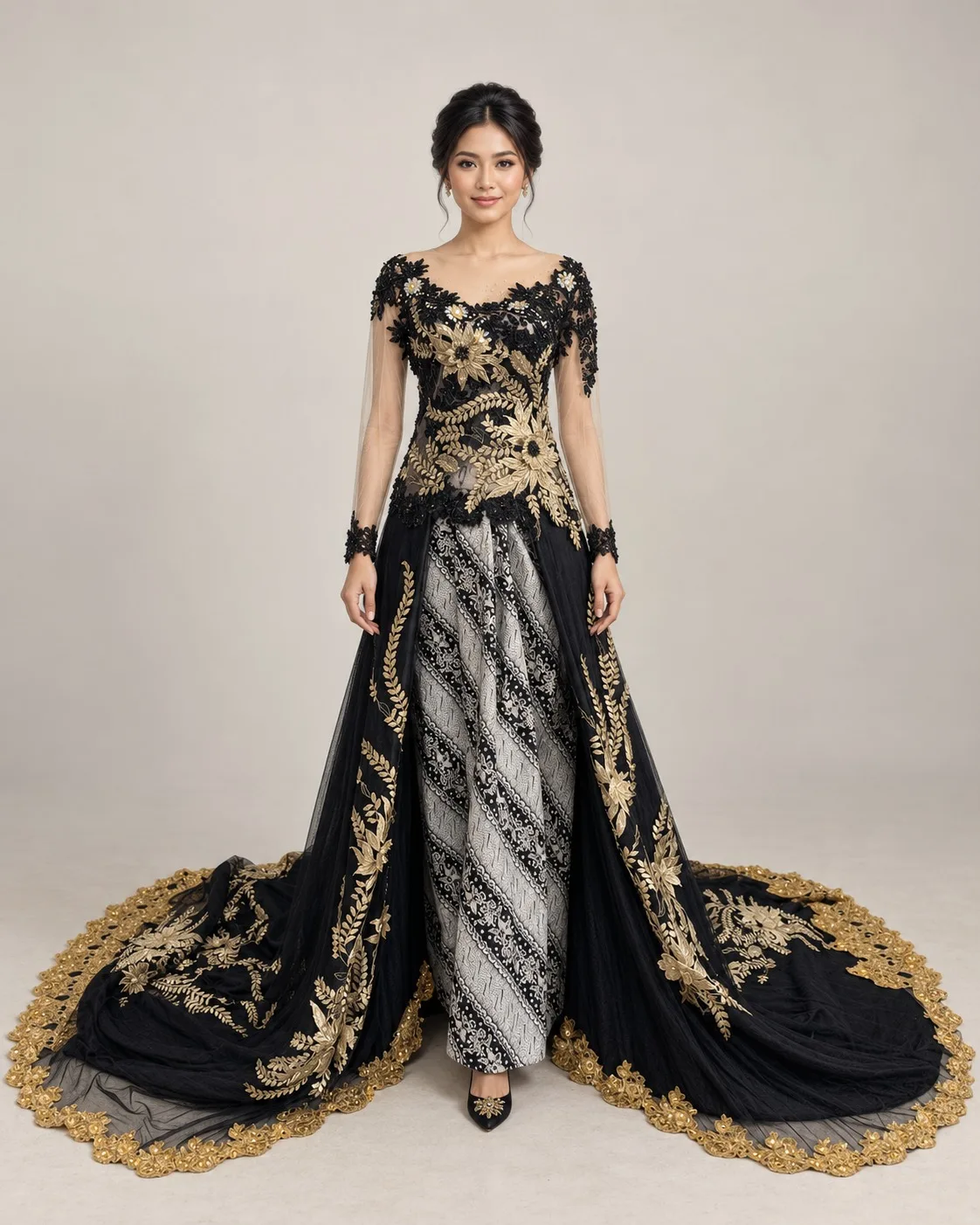 Kebaya Black Gold untuk Bride