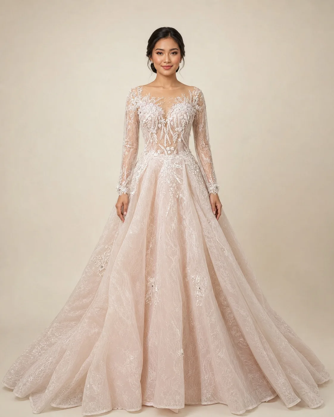 Gaun Peach untuk Bride
