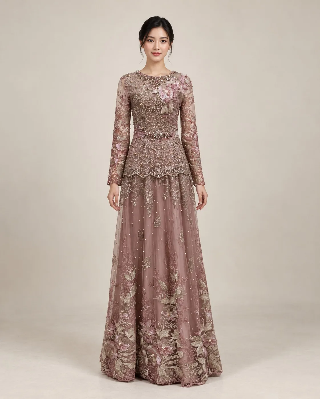 Kebaya Nasional Pink untuk Bride/Mom
