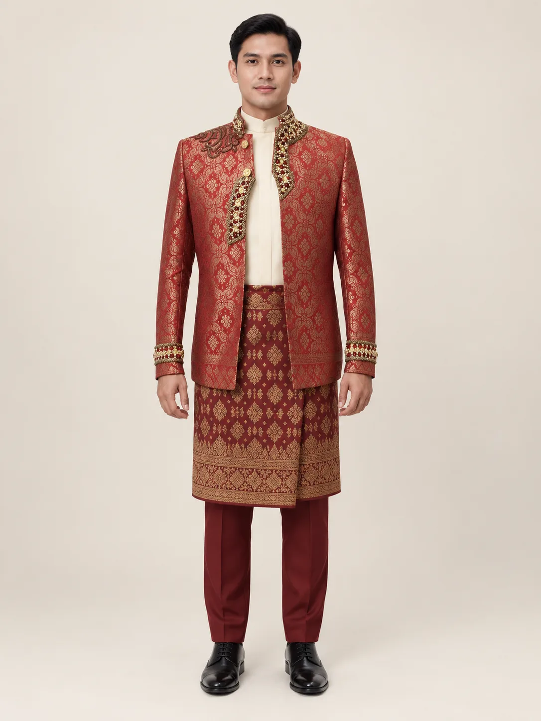 Kebaya Adat Merah untuk Groom