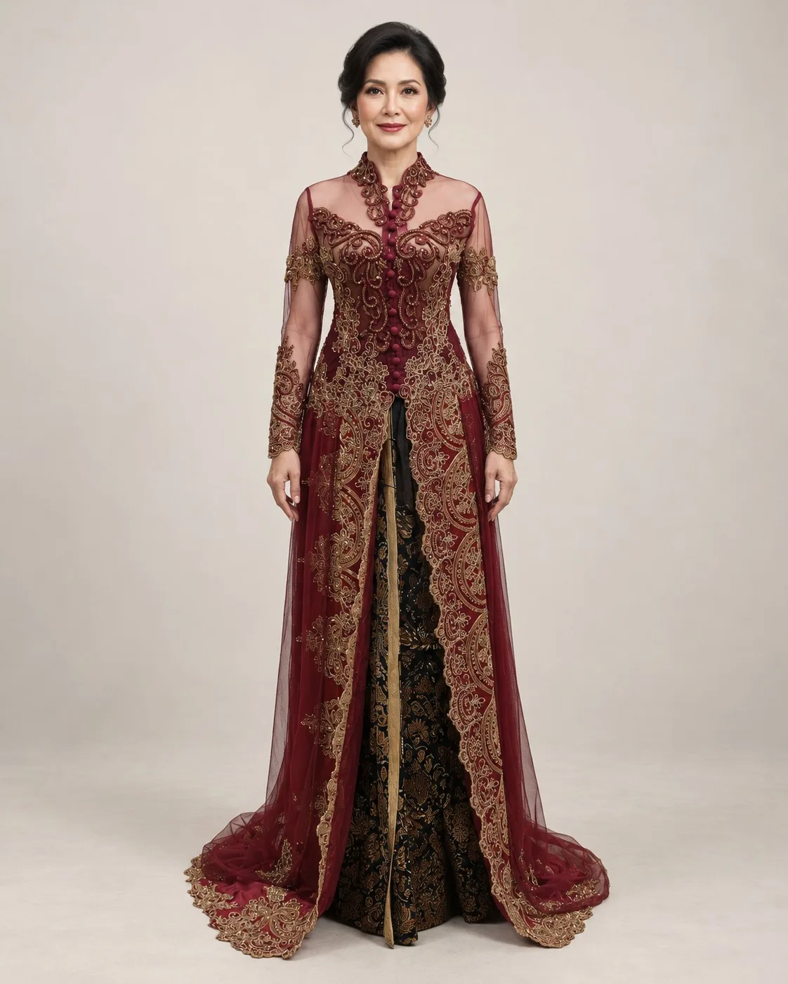 Kebaya Nasional Red untuk Bride/Mom